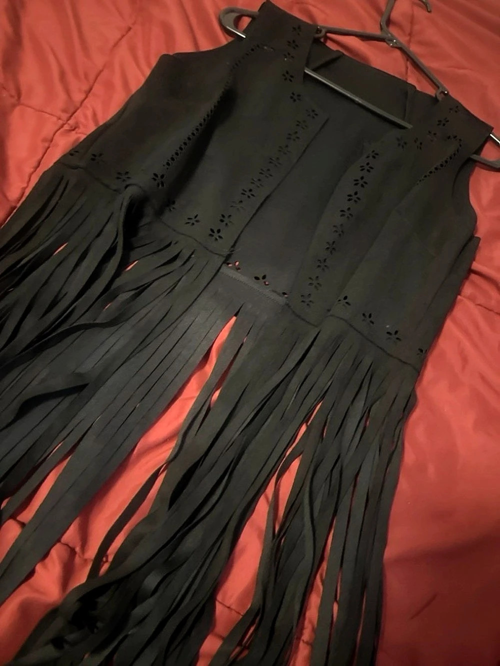 Black Fringe Tank Top Like New